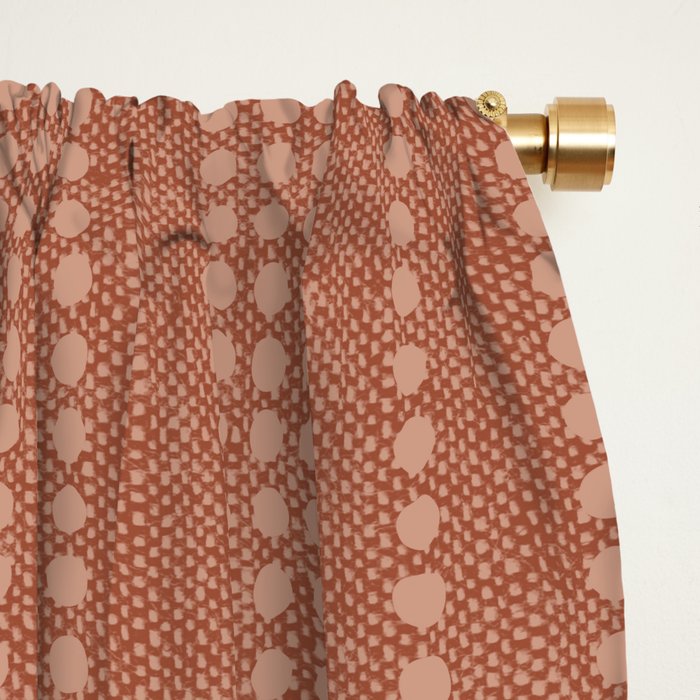 irregular striped dots - terracotta Window Curtain Gallery Image 2