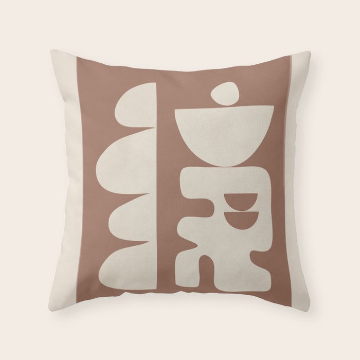Mocha Movement 1 Throw Pillow Gallery Image 1