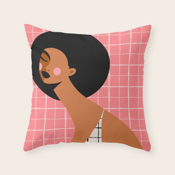 Grid Locked Goddess Throw Pillow Gallery Image 1