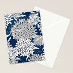 Leaves and Blooms, Blue and Gray Stationery Card Gallery Image 2