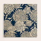 Leaves and Blooms, Blue and Gray Wood Wall Art Gallery Image 1
