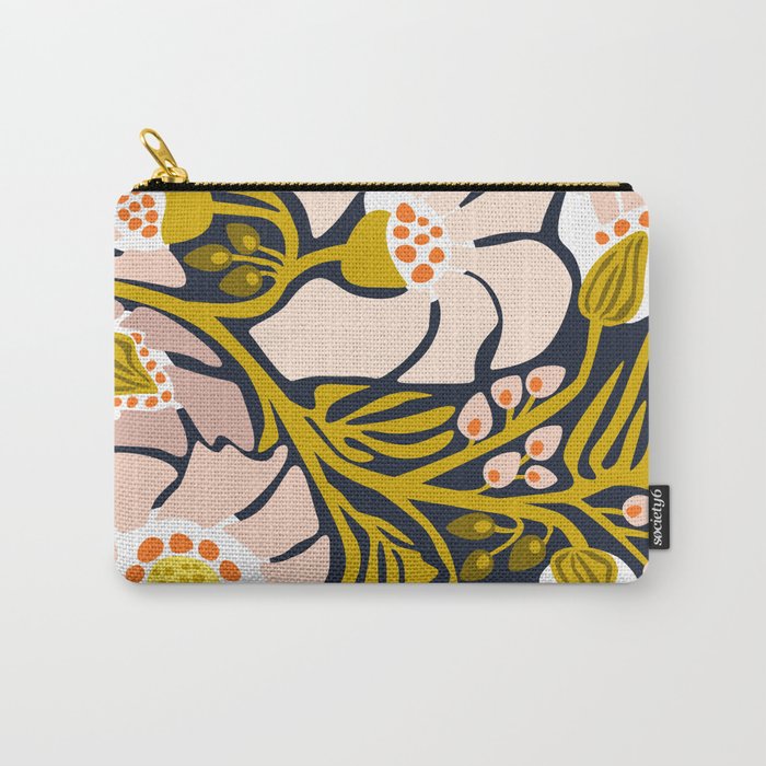 Backyard flower - modern floral illustration Carry All Pouch Gallery Image 1
