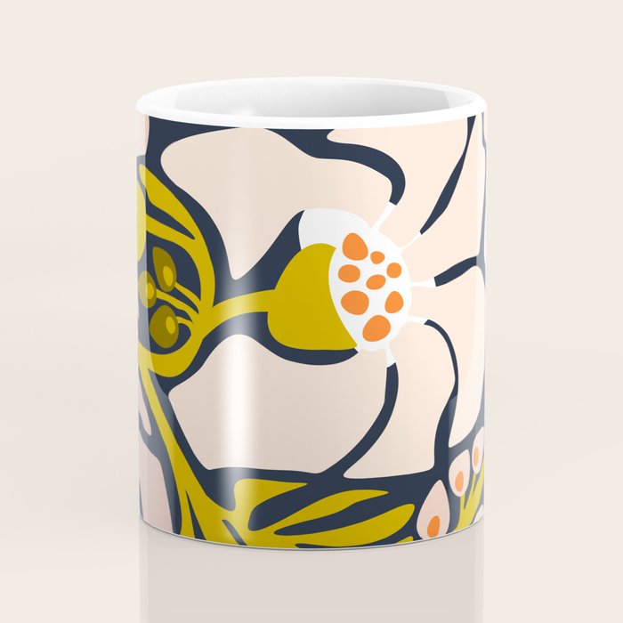 Backyard flower - modern floral illustration Coffee Mug Gallery Image 4