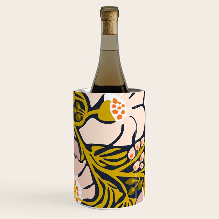 Backyard flower - modern floral illustration Wine Chiller Gallery Image 1