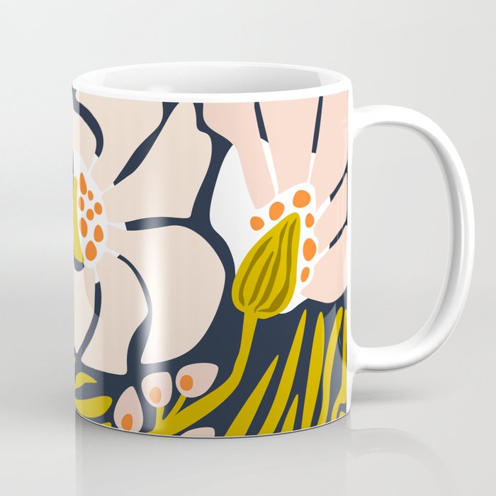 Backyard flower - modern floral illustration Coffee Mug Gallery Image 1