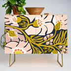 Backyard flower - modern floral illustration Credenza Gallery Image 1
