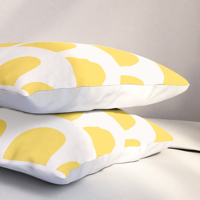 Yellow Mid Century Arc Shapes Minimal Pattern Pillow Sham Gallery Image 3