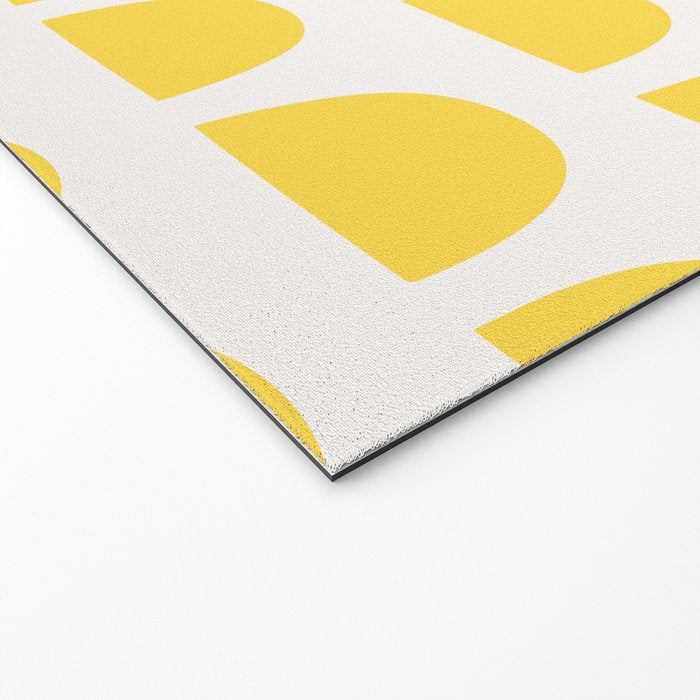Yellow Mid Century Arc Shapes Minimal Pattern Welcome Mat Gallery Image 2