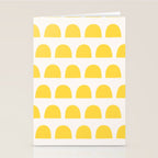 Yellow Mid Century Arc Shapes Minimal Pattern Stationery Card Gallery Image 2