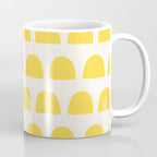 Yellow Mid Century Arc Shapes Minimal Pattern Coffee Mug Gallery Image 1