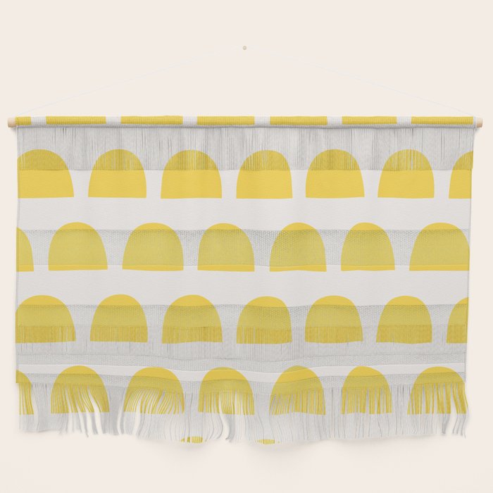 Yellow Mid Century Arc Shapes Minimal Pattern Wall Hanging Gallery Image 1