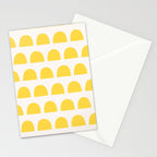 Yellow Mid Century Arc Shapes Minimal Pattern Stationery Card Gallery Image 2