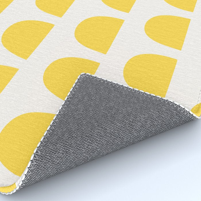 Yellow Mid Century Arc Shapes Minimal Pattern Rug Gallery Image 4