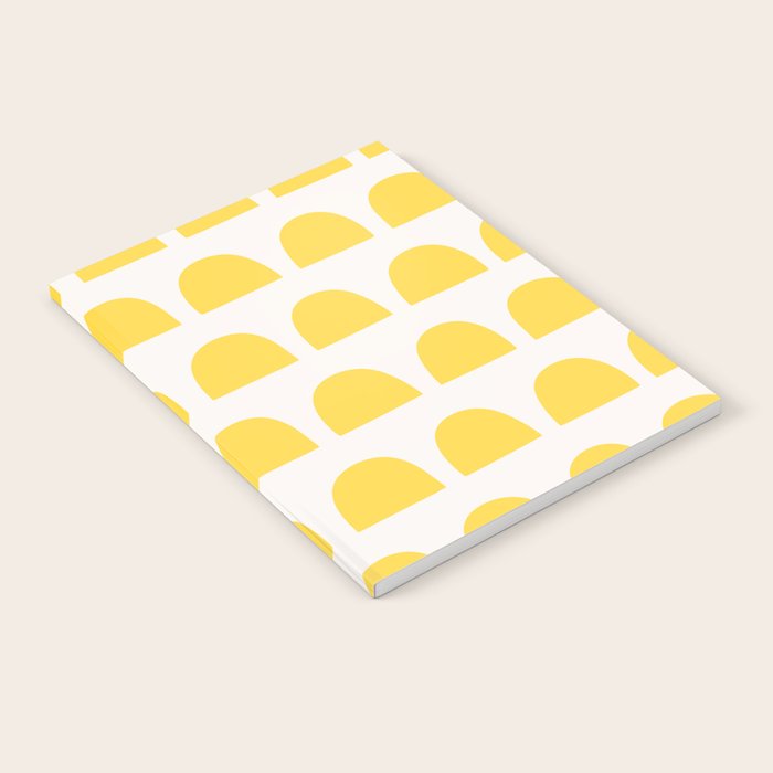 Yellow Mid Century Arc Shapes Minimal Pattern Notebook Gallery Image 2