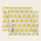 Yellow Mid Century Arc Shapes Minimal Pattern Placemat Gallery Image 1