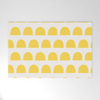 Yellow Mid Century Arc Shapes Minimal Pattern Welcome Mat Gallery Image 1