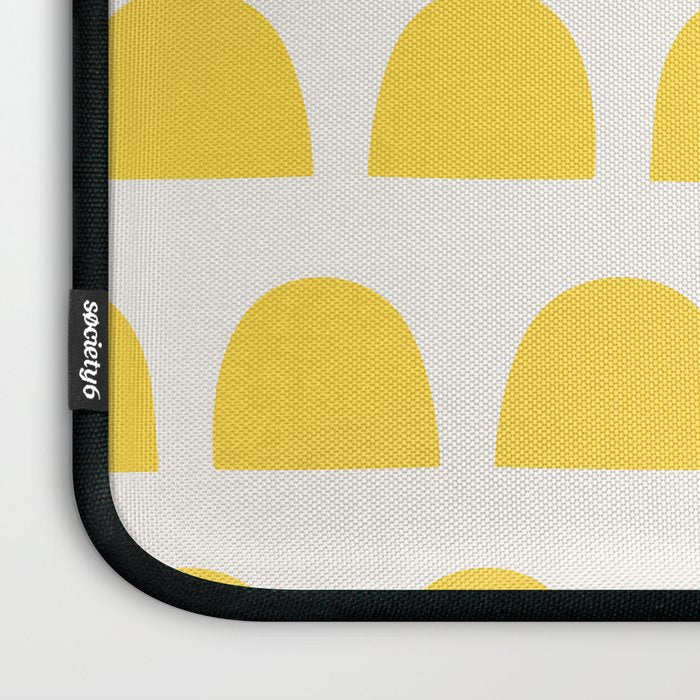 Yellow Mid Century Arc Shapes Minimal Pattern Laptop Sleeve Gallery Image 3