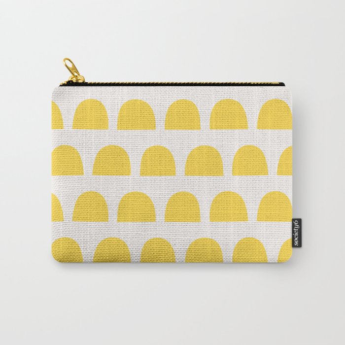 Yellow Mid Century Arc Shapes Minimal Pattern Carry All Pouch Gallery Image 1