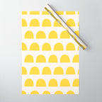 Yellow Mid Century Arc Shapes Minimal Pattern Wrapping Paper Gallery Image 1