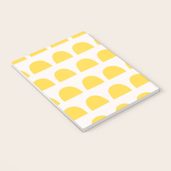 Yellow Mid Century Arc Shapes Minimal Pattern Notebook Gallery Image 3
