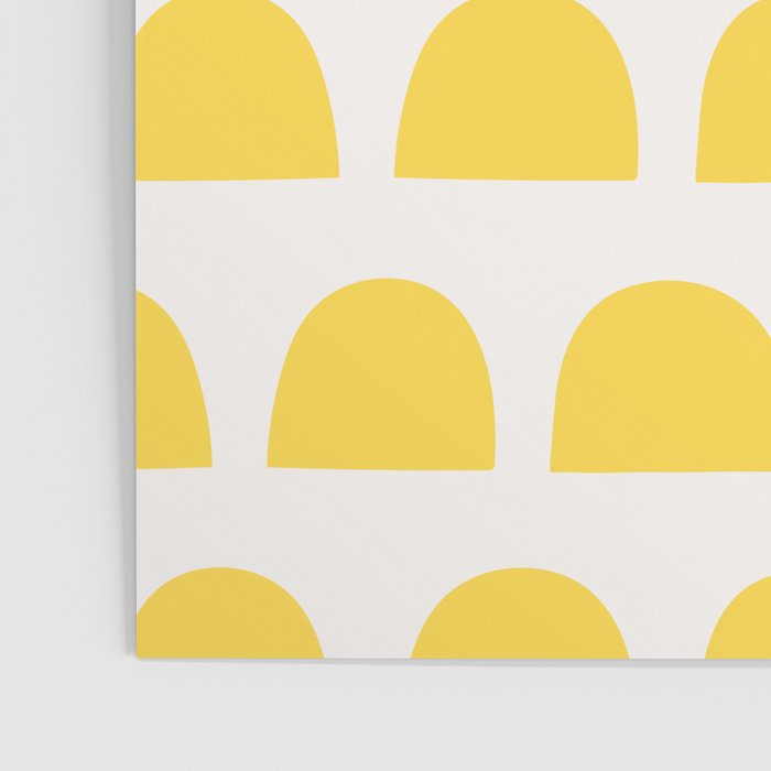 Yellow Mid Century Arc Shapes Minimal Pattern Poster Gallery Image 3