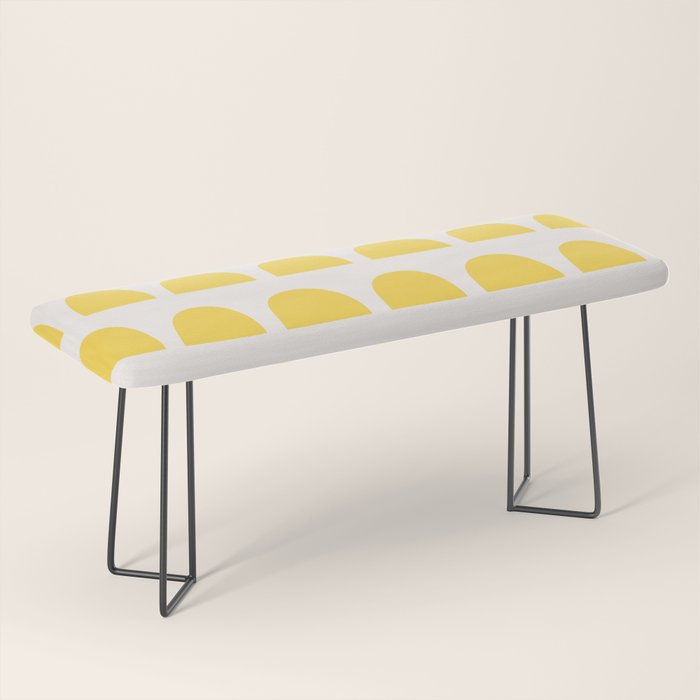 Yellow Mid Century Arc Shapes Minimal Pattern Bench Gallery Image 1