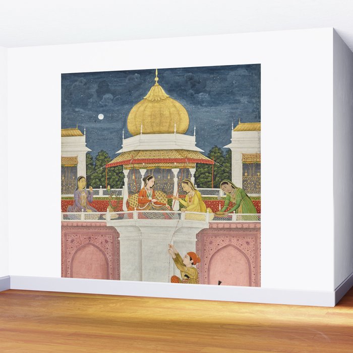 PRINCE CLIMBING TO HIS BETROTHED PROPERTY INDIA 18TH CENTURY  Wall Mural Gallery Image 2