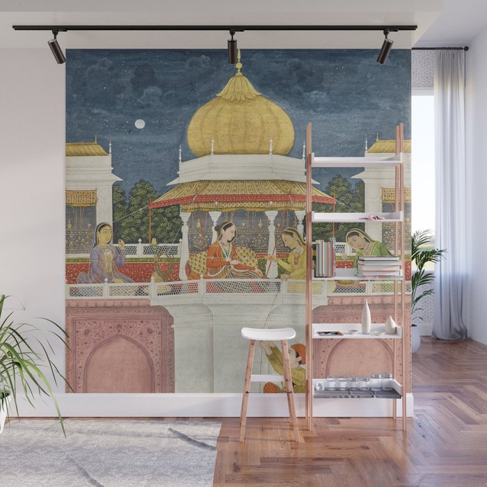 PRINCE CLIMBING TO HIS BETROTHED PROPERTY INDIA 18TH CENTURY  Wall Mural Gallery Image 1