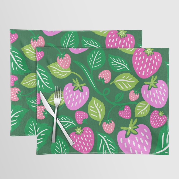 Strawberry Fields - Pink and Green Placemat Gallery Image 1