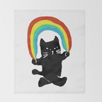 Rainbow cat Throw Blanket Gallery Image 2