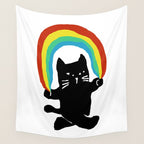 Rainbow cat Wall Tapestry Gallery Image 4