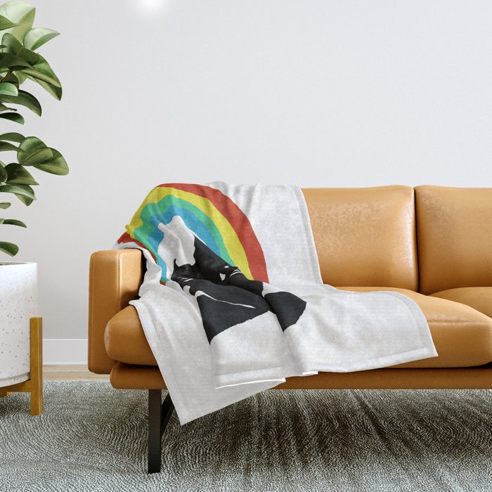 Rainbow cat Throw Blanket Gallery Image 1
