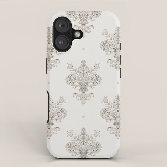 Fleur De Lis In Warm Grey iPhone Case Gallery Image 1