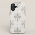 Fleur De Lis In Warm Grey iPhone Case Gallery Image 1