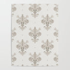 Fleur De Lis In Warm Grey Poster Gallery Image 4