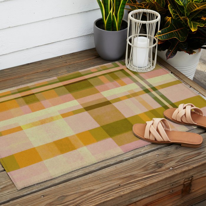Colorful Plaid #1 Outdoor Rug Gallery Image 2