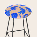 Sleepy Cozy Kitty Cats in Blue & Pink Stool Gallery Image 2