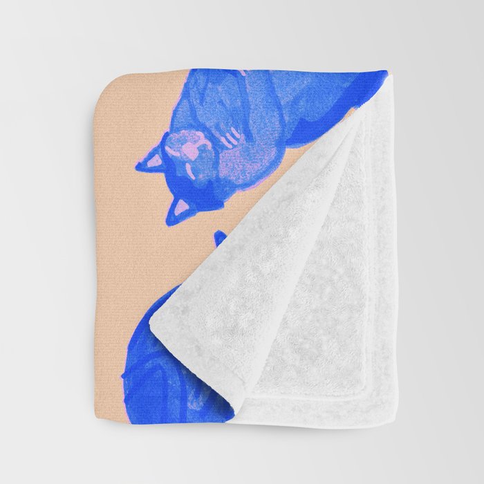 Sleepy Cozy Kitty Cats in Blue & Pink Throw Blanket Gallery Image 3