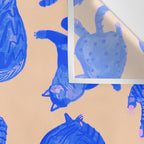 Sleepy Cozy Kitty Cats in Blue & Pink Wall Tapestry Gallery Image 3