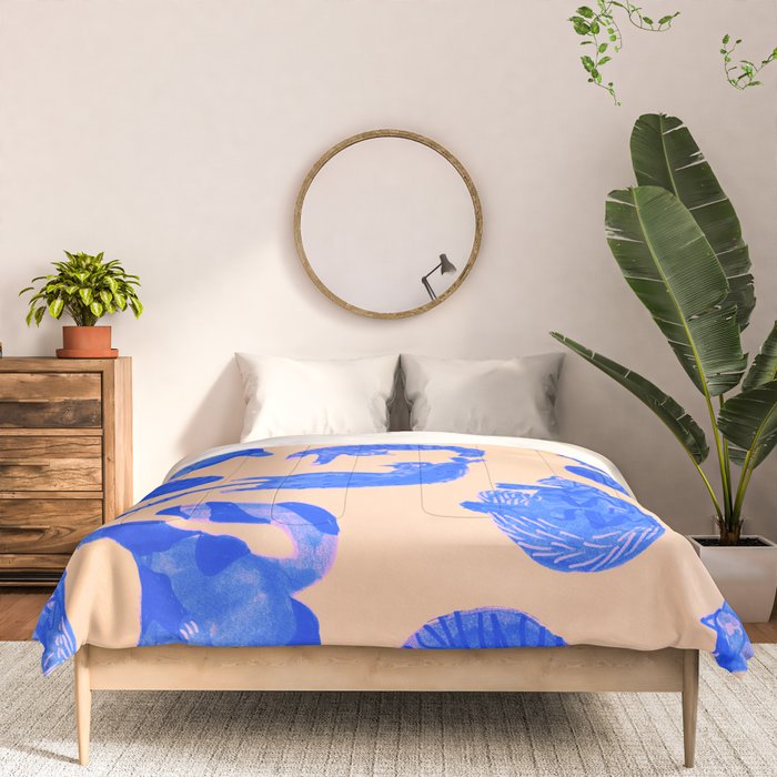 Sleepy Cozy Kitty Cats in Blue & Pink Comforter Gallery Image 3