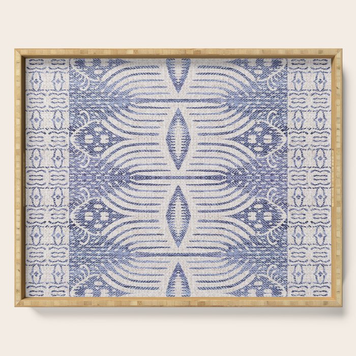 FRENCH LINEN TRIBAL IKAT Serving Tray Gallery Image 1