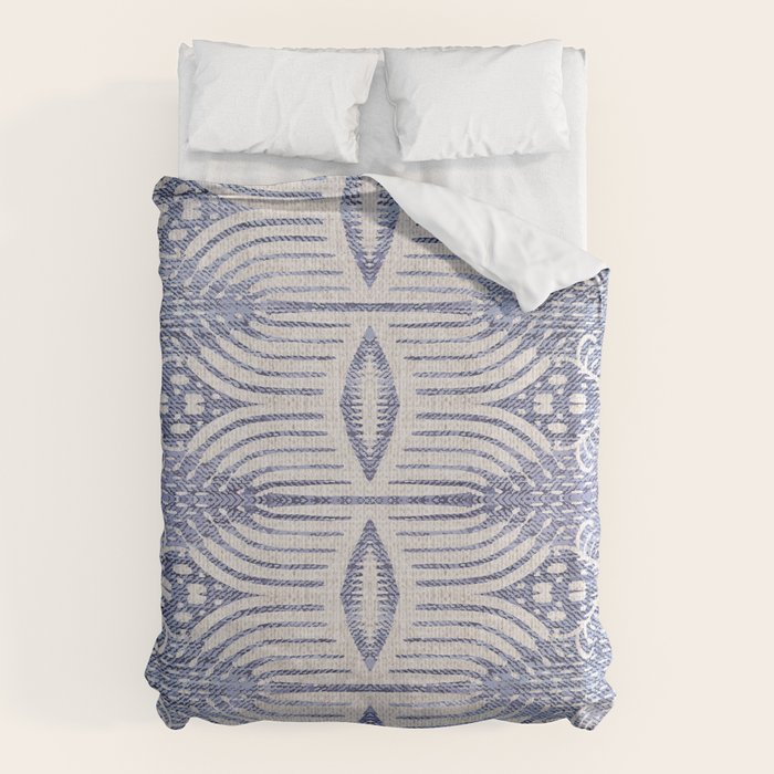 FRENCH LINEN TRIBAL IKAT Duvet Cover Gallery Image 1