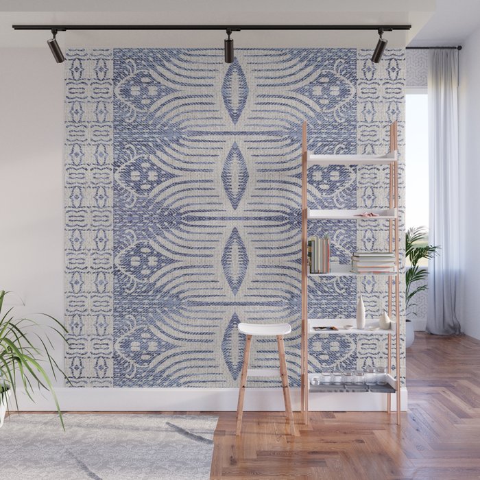 FRENCH LINEN TRIBAL IKAT Wall Mural Gallery Image 1