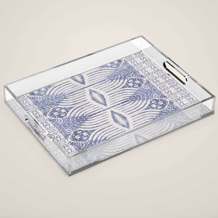 FRENCH LINEN TRIBAL IKAT Acrylic Tray Gallery Image 1