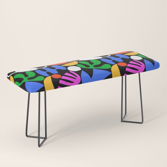 Colorful abstract organic shape art pattern  Bench Gallery Image 1