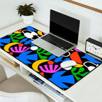 Colorful abstract organic shape art pattern  Desk Mat Gallery Image 2