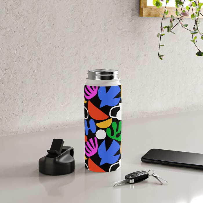 Colorful abstract organic shape art pattern  Water Bottle Gallery Image 4