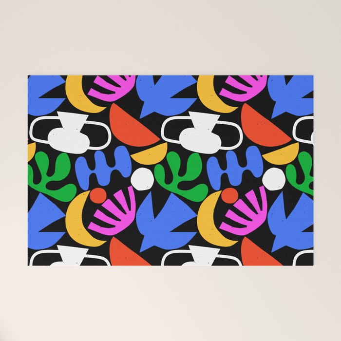 Colorful abstract organic shape art pattern  Welcome Mat Gallery Image 1
