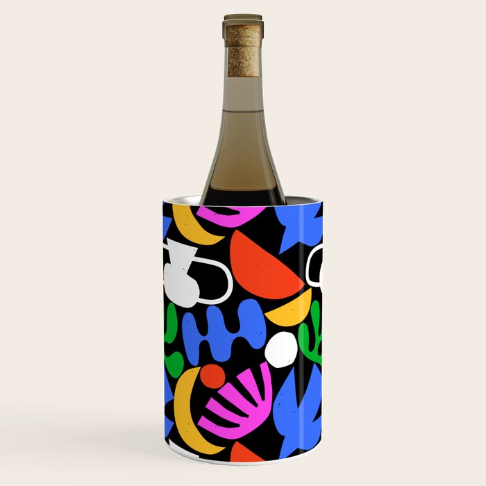 Colorful abstract organic shape art pattern  Wine Chiller Gallery Image 3