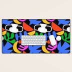 Colorful abstract organic shape art pattern  Desk Mat Gallery Image 1